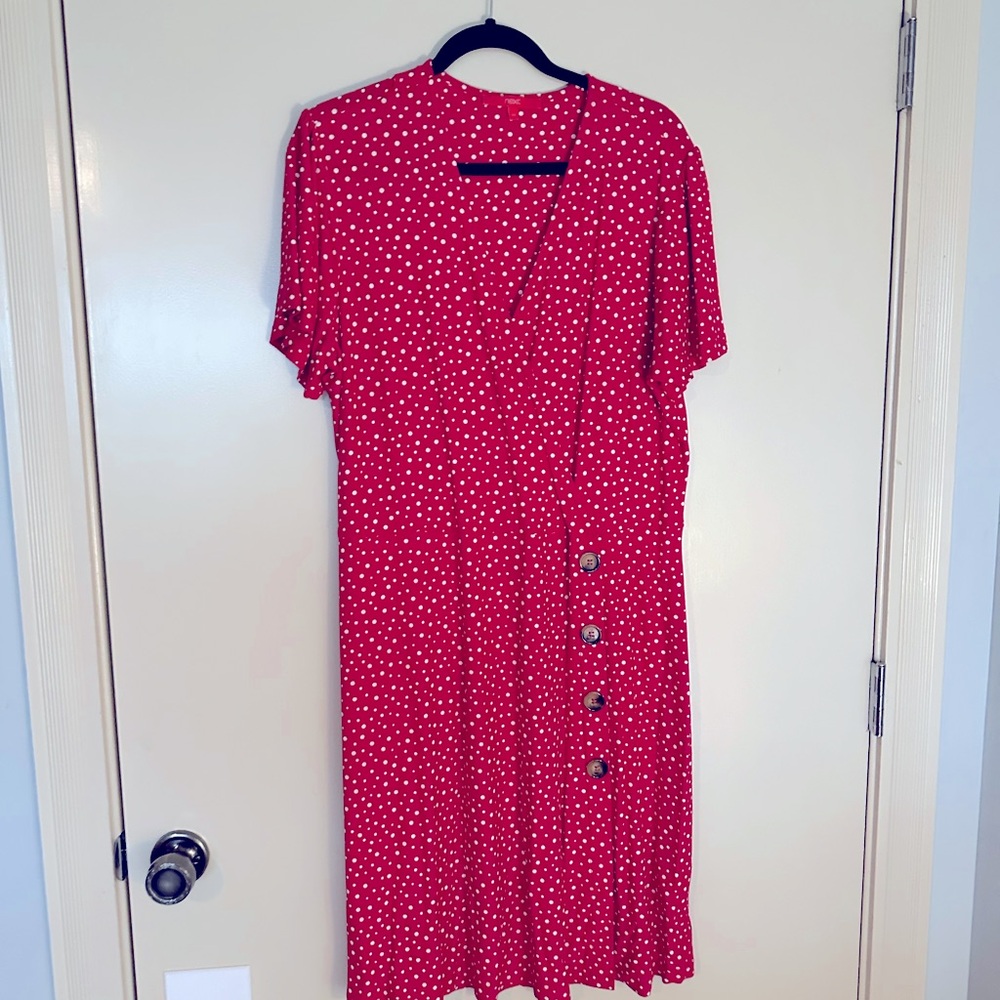Pretty red/white dot dress from Next UK. Size 16 (20 UK size).